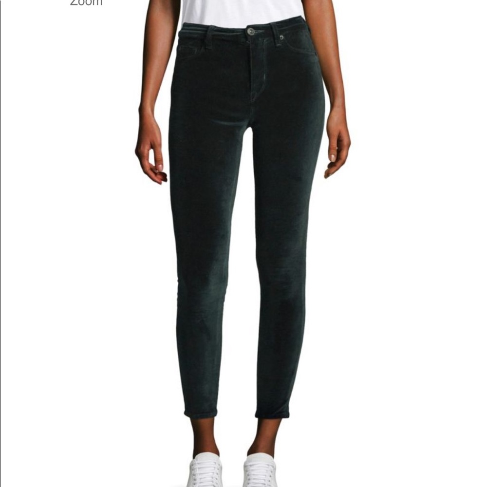 Hudson Barbara High Rise Skinny Velvet Jeans green